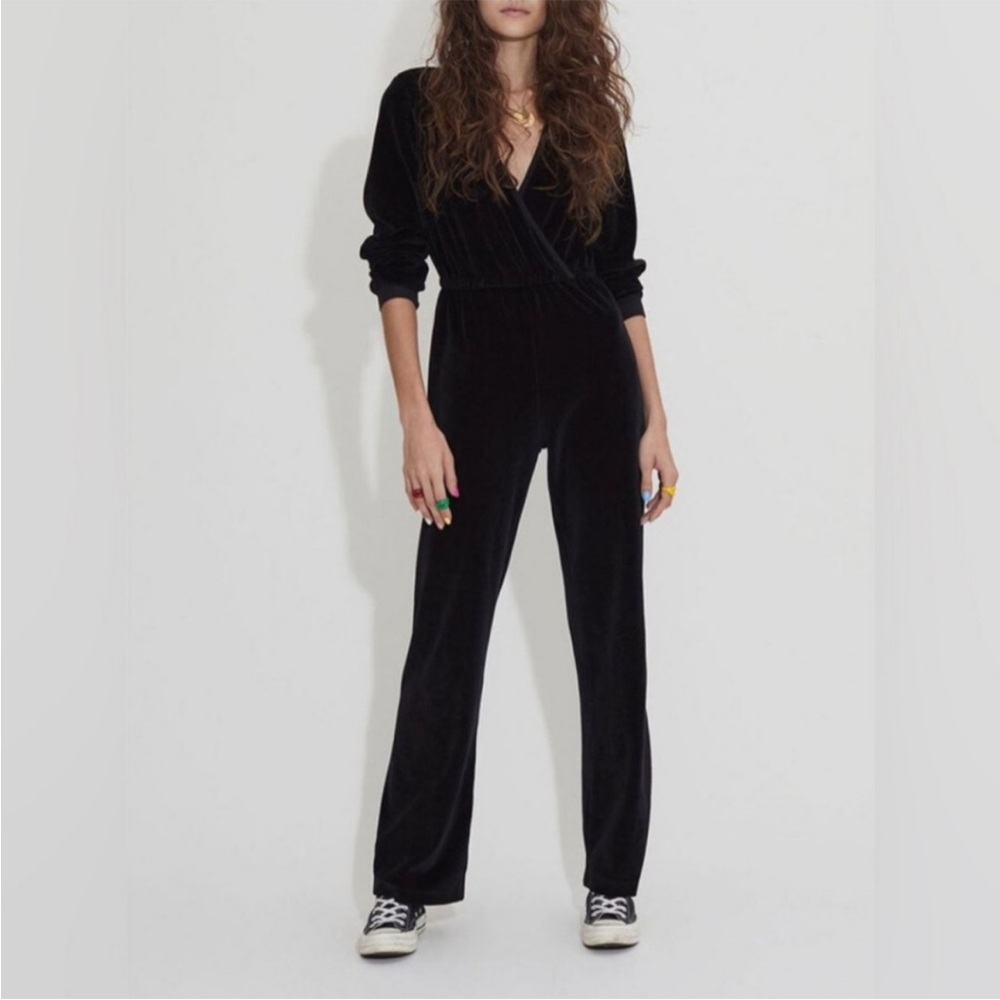 Suzi Kondi Black Velvet Wrap Jumpsuit